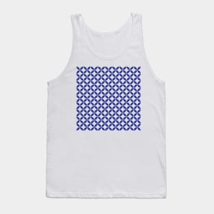 Retro Circles and Diamonds Blue 1 Tank Top